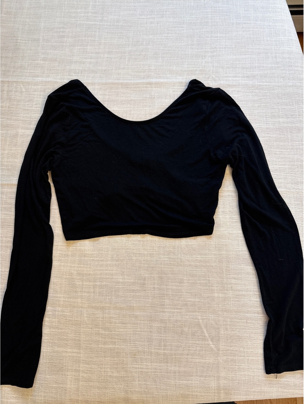FP Beach Black Long Sleeve Cropped Top Small